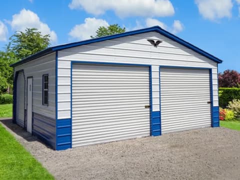 Custom all-steel building by Eagle Carports, engineered for local wind and snow loads